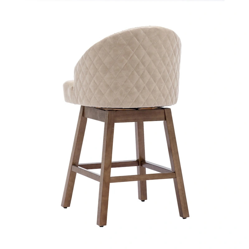 Tabourets de bar pivotants à 360° à hauteur de comptoir avec repose-pieds - Lot de 2