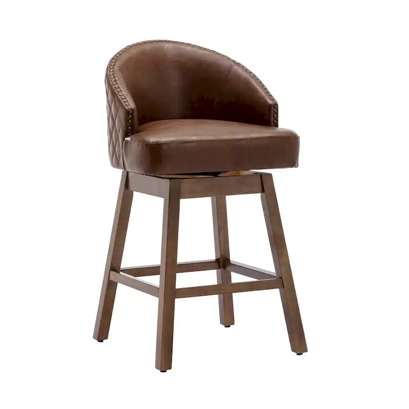 Tabourets de bar pivotants à 360° à hauteur de comptoir avec repose-pieds - Lot de 2