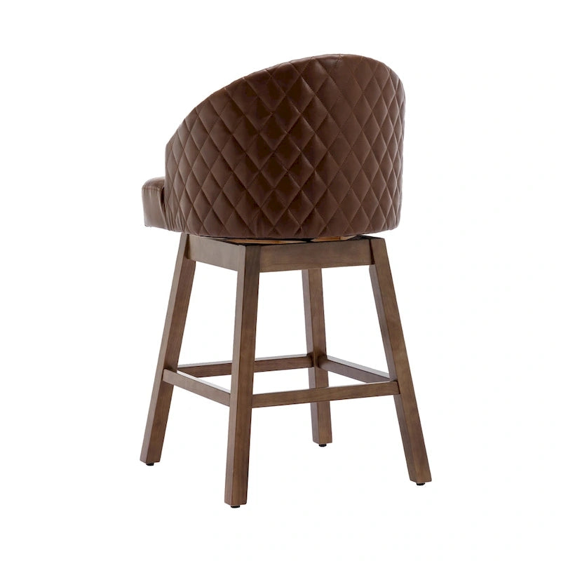 Tabourets de bar pivotants à 360° à hauteur de comptoir avec repose-pieds - Lot de 2