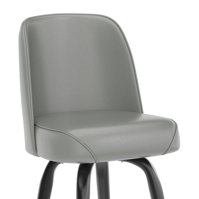 Tabouret de bar en métal avec siège baquet rembourré en vinyle pivotant et repose-pieds - 18,5P x 18,5L x 42,5H