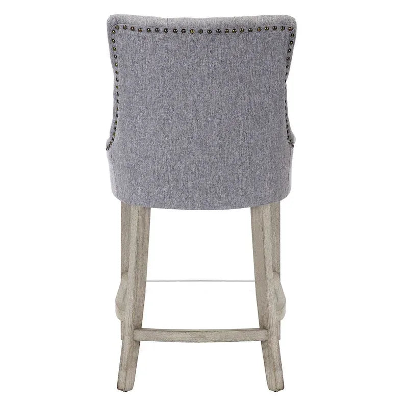 Tabouret de bar rembourré Carter 24 avec boutons touffetés