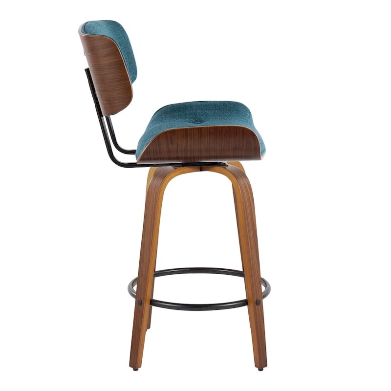 Tabouret de comptoir Carson Carrington Leksand 26 à hauteur fixe avec pieds en bois courbé (lot de 2)