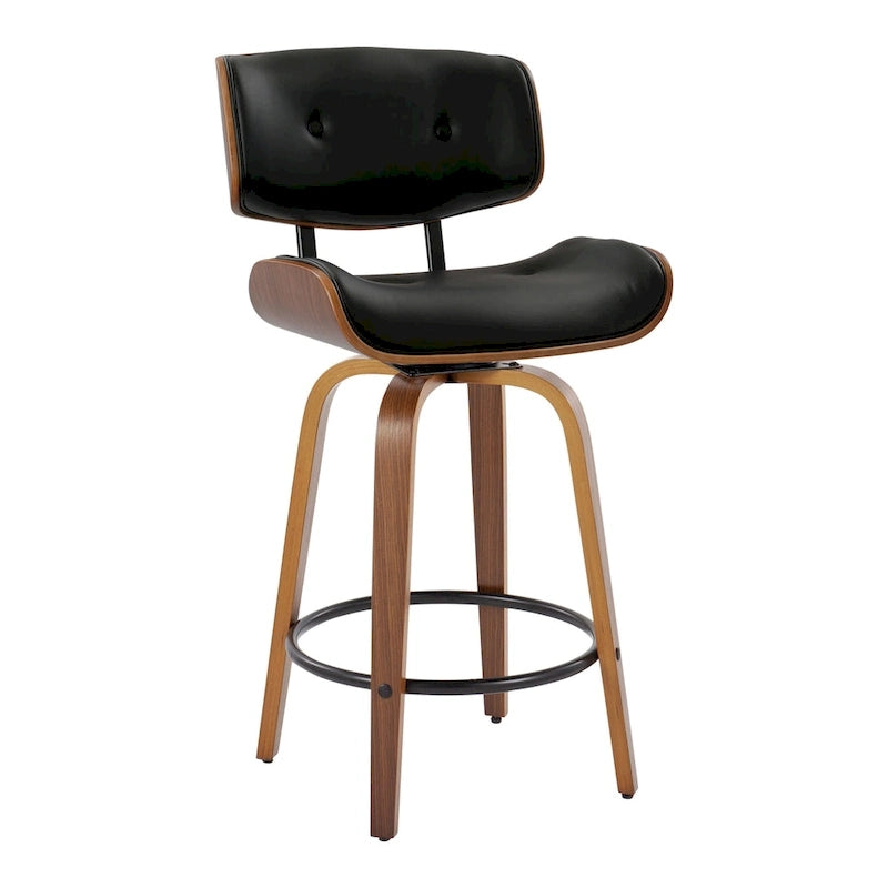 Tabouret de comptoir Carson Carrington Leksand 26 à hauteur fixe avec pieds en bois courbé (lot de 2)
