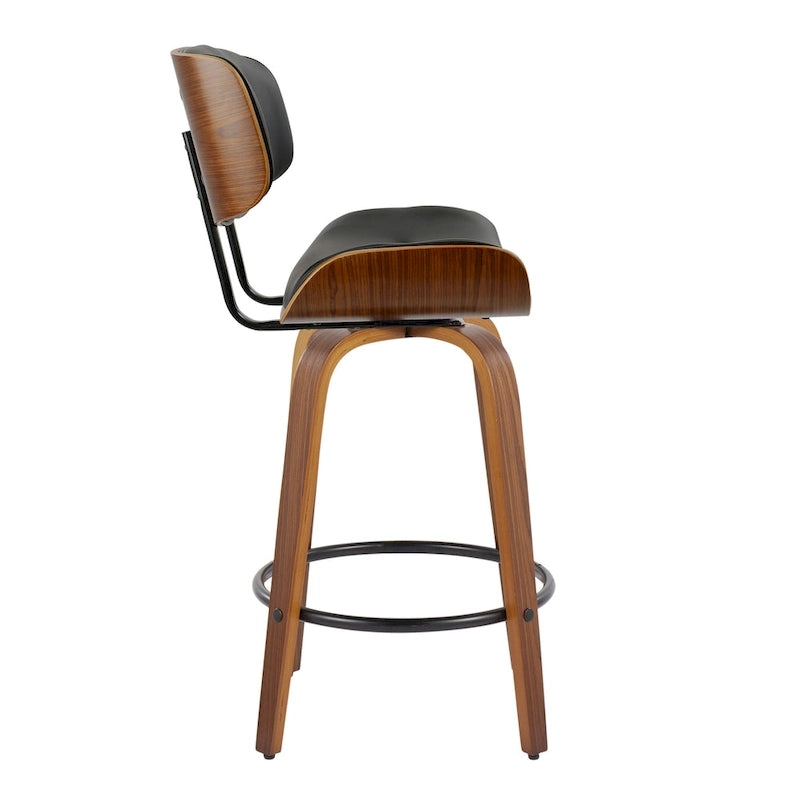 Tabouret de comptoir Carson Carrington Leksand 26 à hauteur fixe avec pieds en bois courbé (lot de 2)