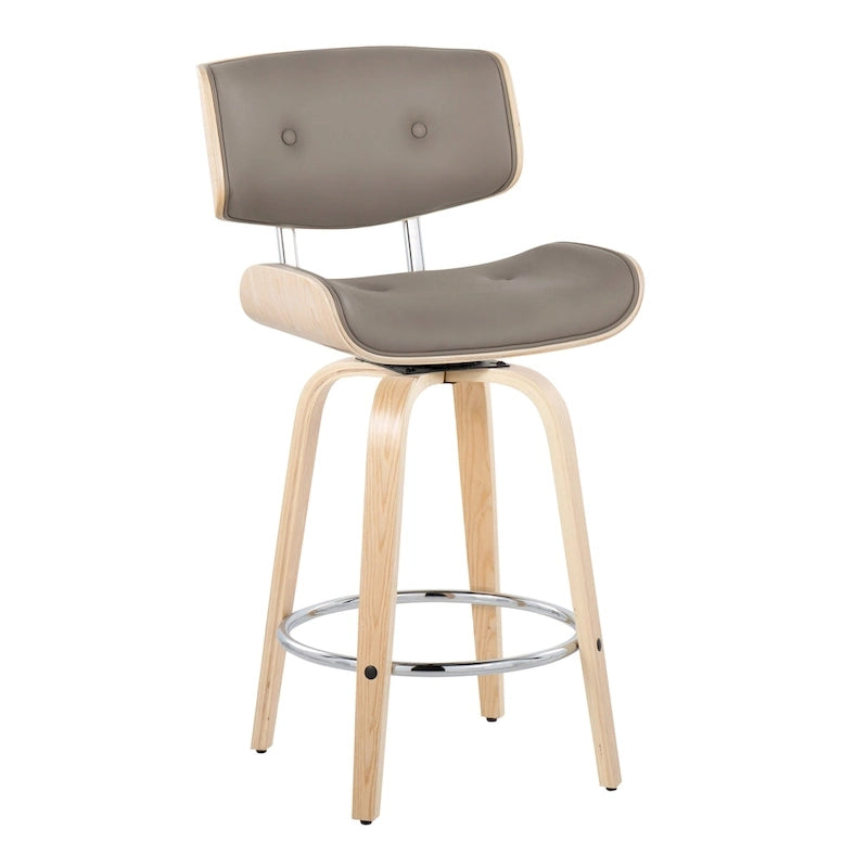 Tabouret de comptoir Carson Carrington Leksand 26 à hauteur fixe avec pieds en bois courbé (lot de 2)