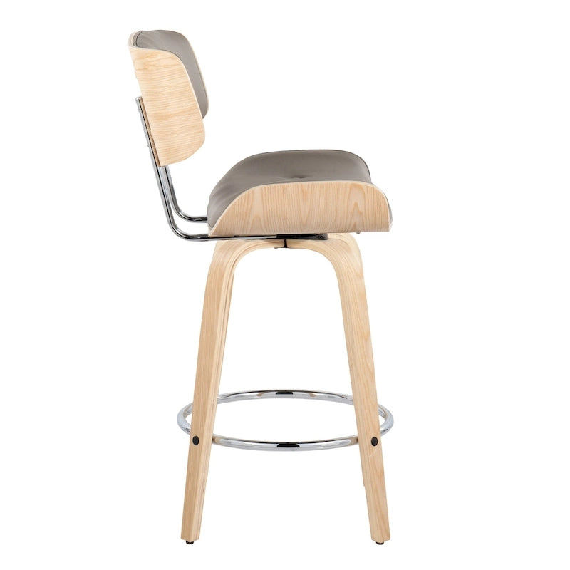 Tabouret de comptoir Carson Carrington Leksand 26 à hauteur fixe avec pieds en bois courbé (lot de 2)