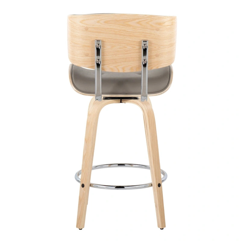 Tabouret de comptoir Carson Carrington Leksand 26 à hauteur fixe avec pieds en bois courbé (lot de 2)