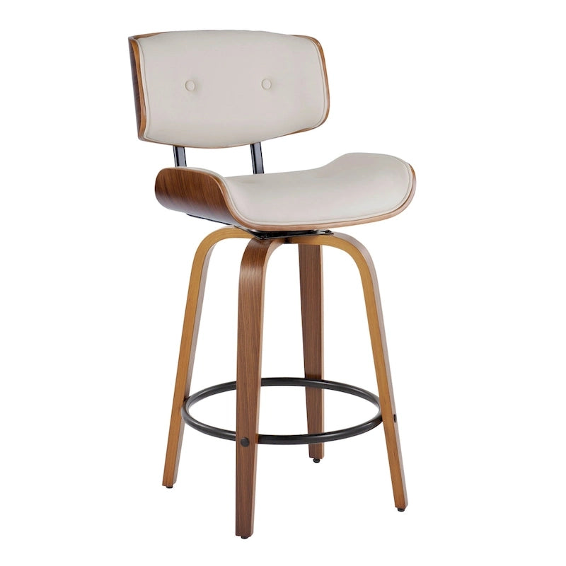 Tabouret de comptoir Carson Carrington Leksand 26 à hauteur fixe avec pieds en bois courbé (lot de 2)