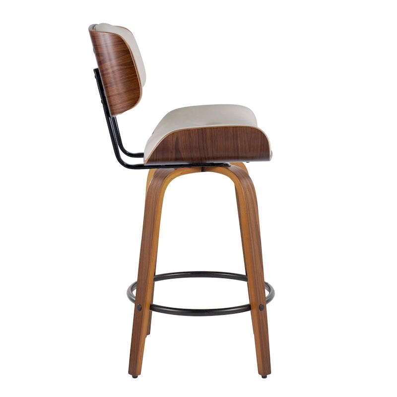 Tabouret de comptoir Carson Carrington Leksand 26 à hauteur fixe avec pieds en bois courbé (lot de 2)