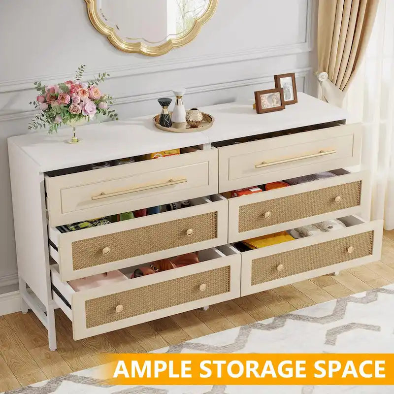 Commode moderne, commodes de 6 tiroirs pour chambre à coucher