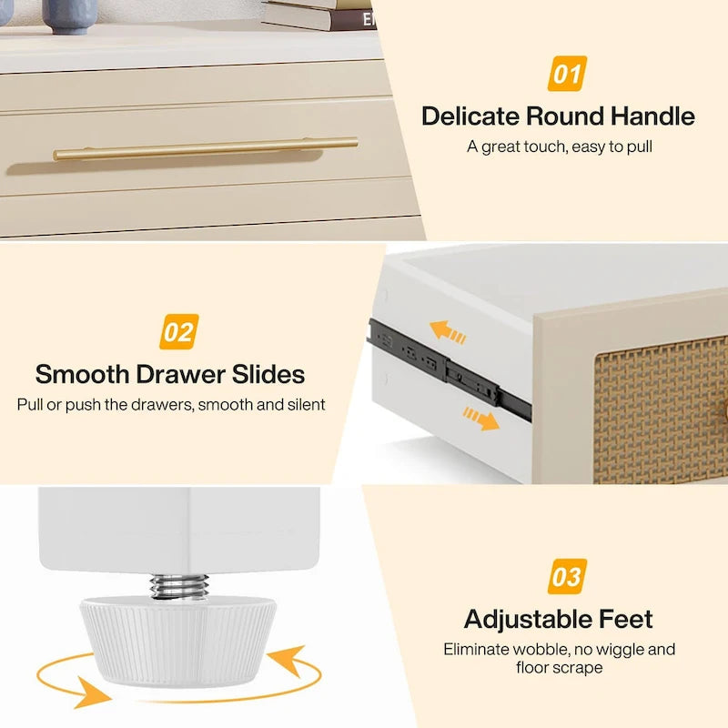 Commode moderne, commodes de 6 tiroirs pour chambre à coucher