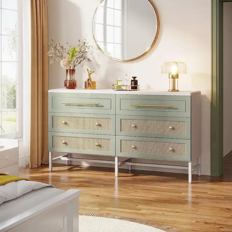 Commode moderne, commodes de 6 tiroirs pour chambre à coucher