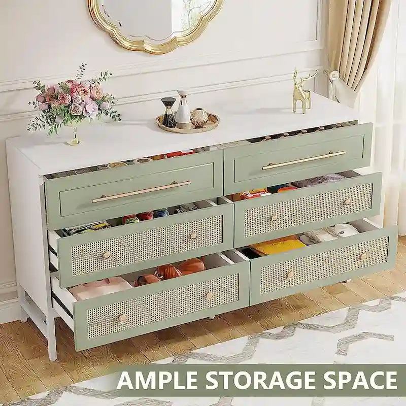 Commode moderne, commodes de 6 tiroirs pour chambre à coucher
