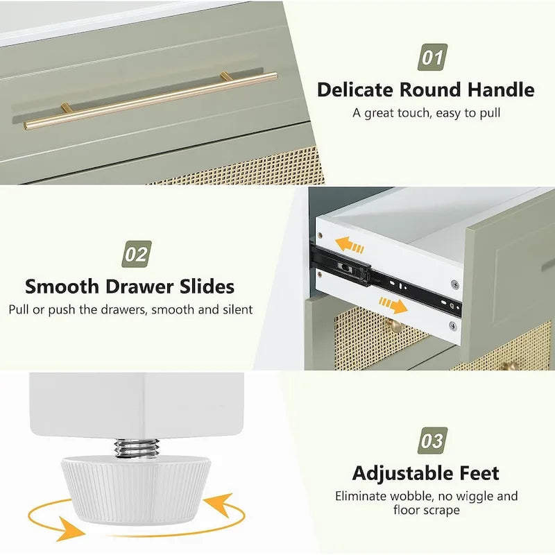 Commode moderne, commodes de 6 tiroirs pour chambre à coucher