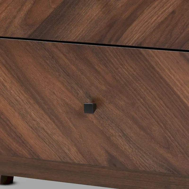 Commode de rangement à 3 tiroirs en bois de noyer de style moderne du milieu du siècle Hartman
