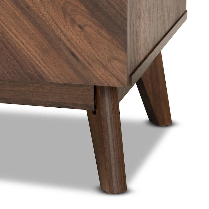 Commode de rangement à 3 tiroirs en bois de noyer de style moderne du milieu du siècle Hartman