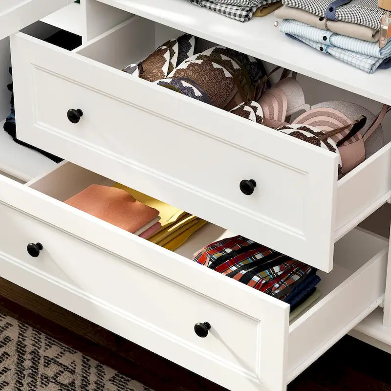 Armoire blanche laquée en bois composite pour chambre à coucher