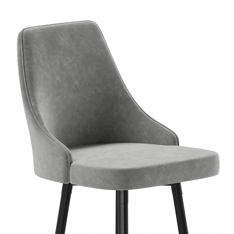 Tabouret de bar commercial LeatherSoft avec pieds et repose-pieds en métal - Lot de 2 - 18,5W x 20P x 43,25H