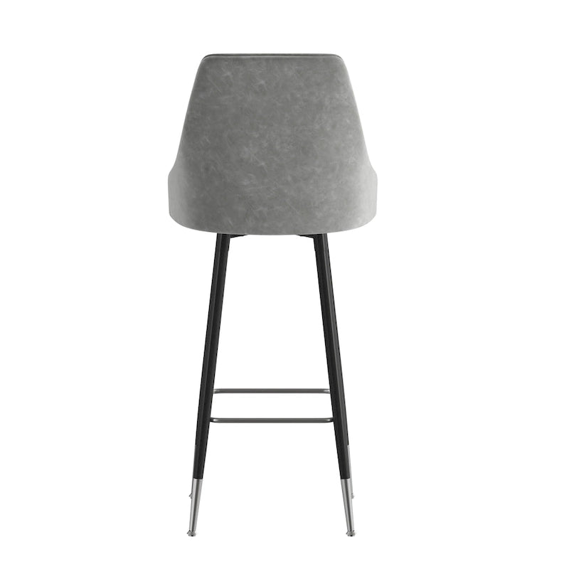 Tabouret de bar commercial LeatherSoft avec pieds et repose-pieds en métal - Lot de 2 - 18,5W x 20P x 43,25H