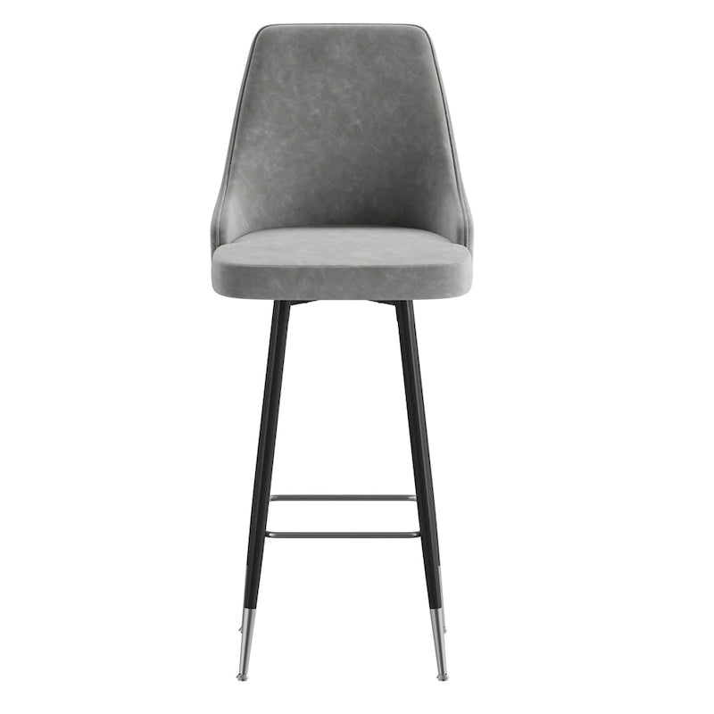 Tabouret de bar commercial LeatherSoft avec pieds et repose-pieds en métal - Lot de 2 - 18,5W x 20P x 43,25H