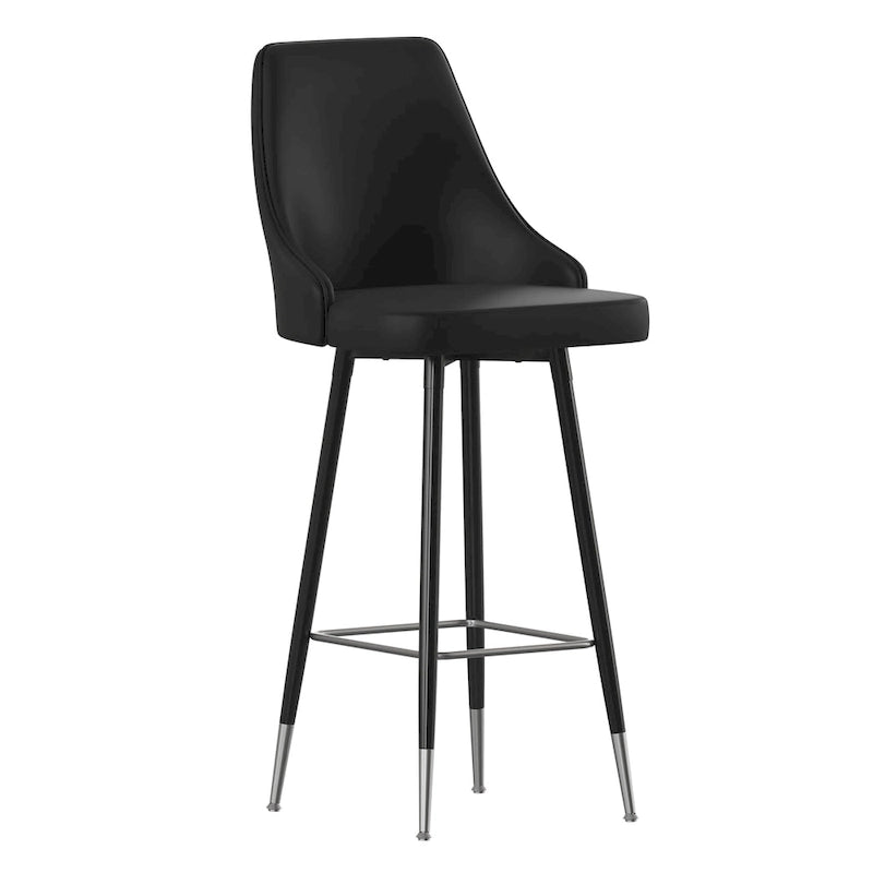 Tabouret de bar commercial LeatherSoft avec pieds et repose-pieds en métal - Lot de 2 - 18,5W x 20P x 43,25H