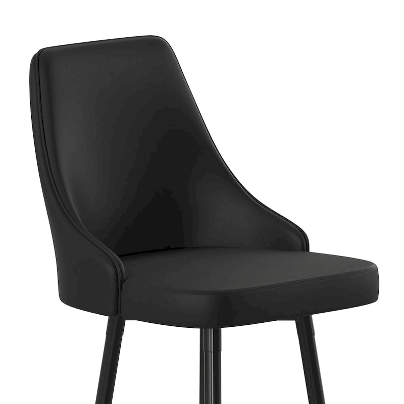 Tabouret de bar commercial LeatherSoft avec pieds et repose-pieds en métal - Lot de 2 - 18,5W x 20P x 43,25H