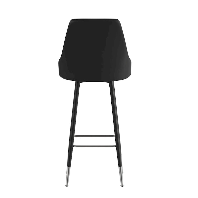 Tabouret de bar commercial LeatherSoft avec pieds et repose-pieds en métal - Lot de 2 - 18,5W x 20P x 43,25H