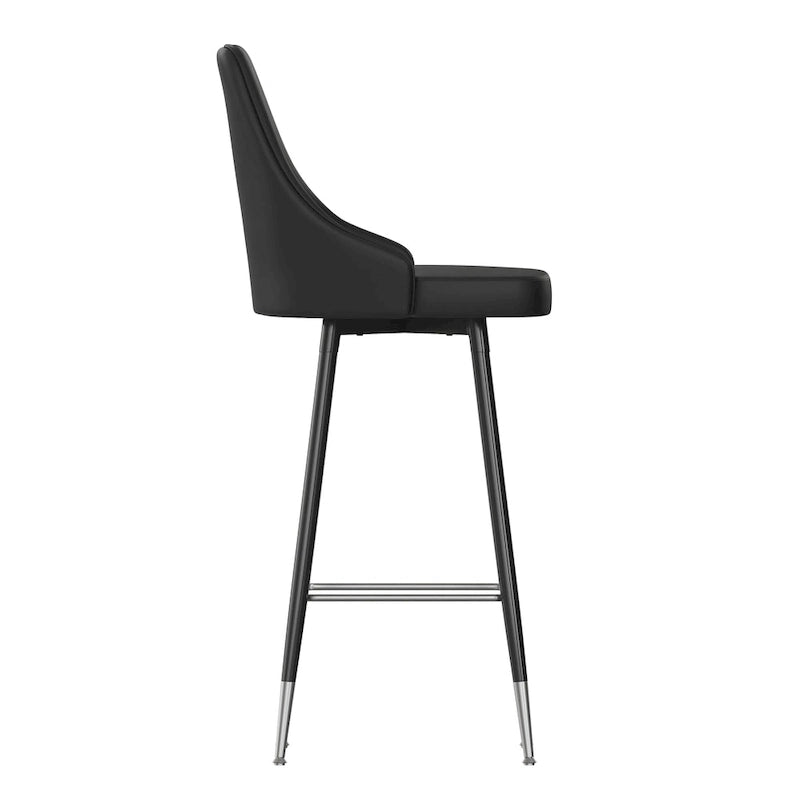 Tabouret de bar commercial LeatherSoft avec pieds et repose-pieds en métal - Lot de 2 - 18,5W x 20P x 43,25H