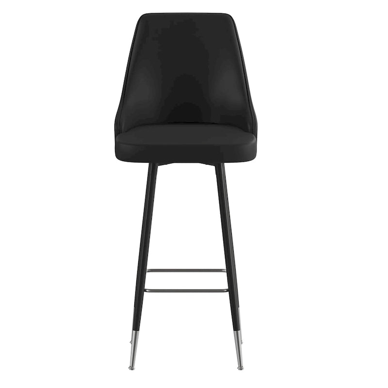 Tabouret de bar commercial LeatherSoft avec pieds et repose-pieds en métal - Lot de 2 - 18,5W x 20P x 43,25H