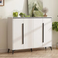 Meuble de rangement à chaussures 4 portes blanc pour entrée, étagère réglable, buffet