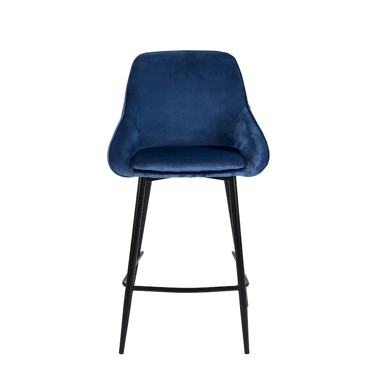 Paire de tabourets de comptoir Uva Porthos Home, revêtement velours, pieds en fer