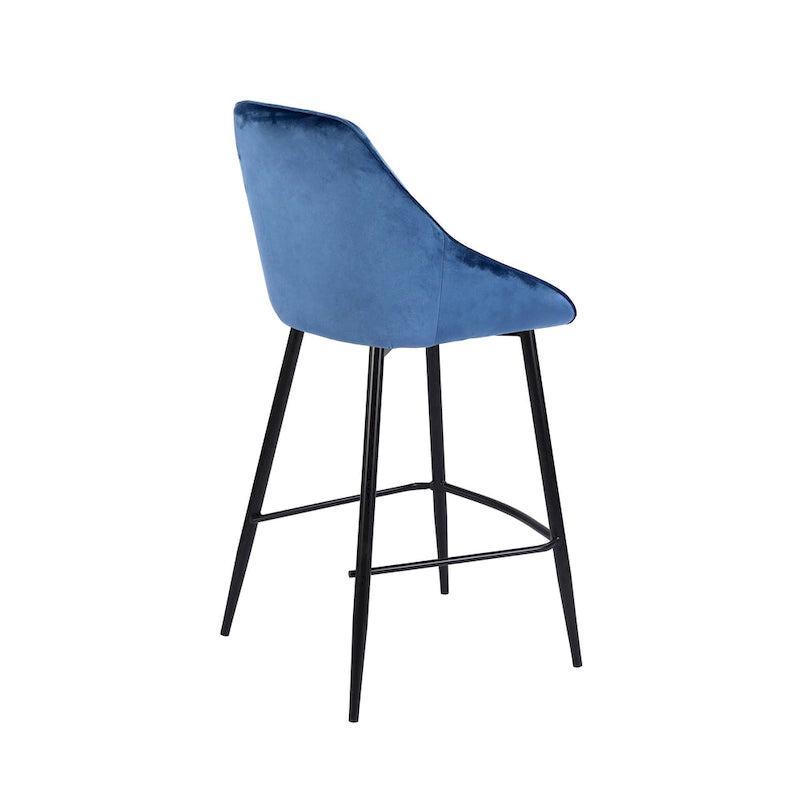 Paire de tabourets de comptoir Uva Porthos Home, revêtement velours, pieds en fer