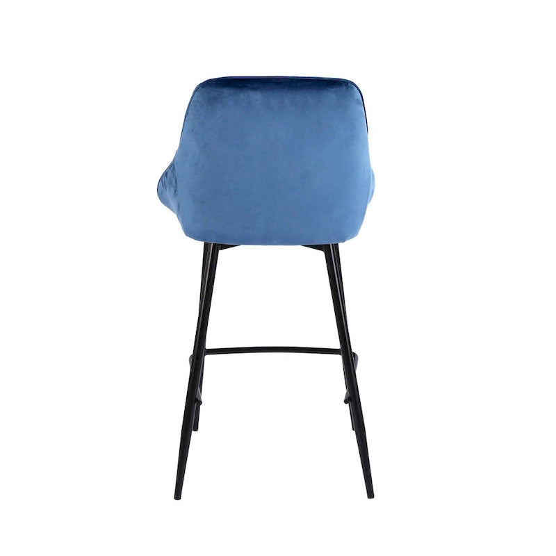 Paire de tabourets de comptoir Uva Porthos Home, revêtement velours, pieds en fer