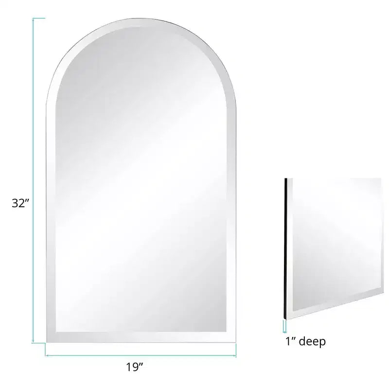 Miroir mural biseauté sans cadre, 32"x19"