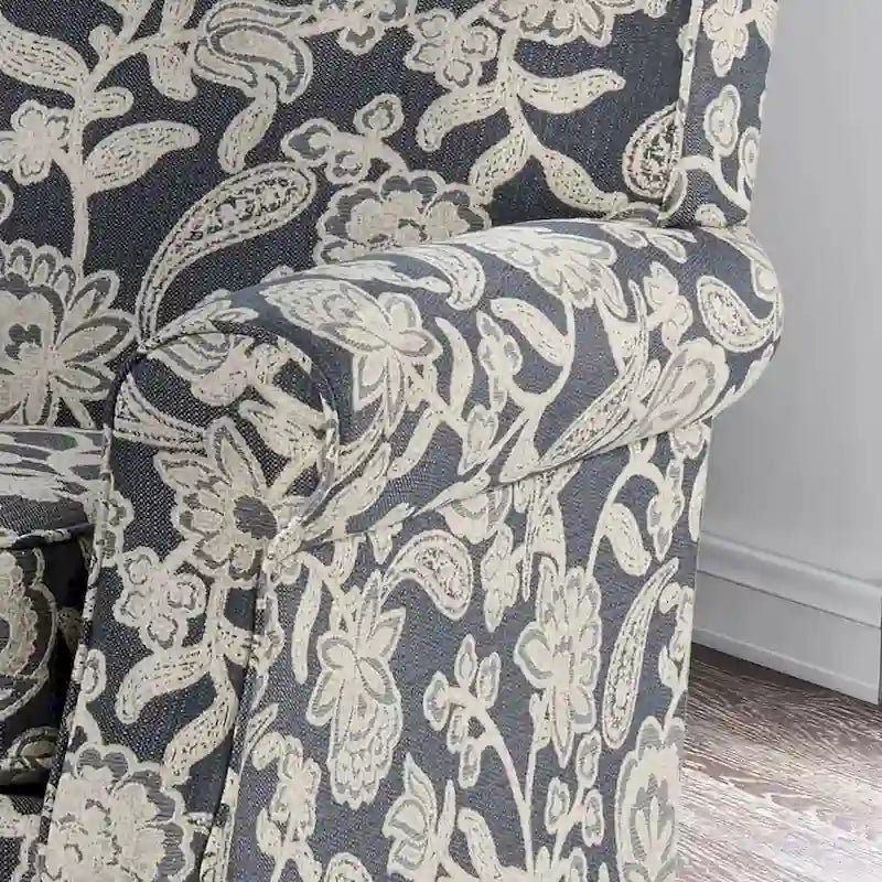 Fauteuil Kilmettin en chenille à motif floral de Furniture of America