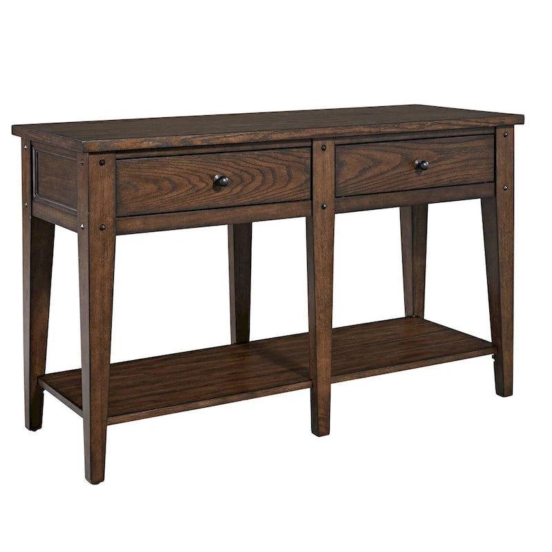 Console canapé Liberty Furniture Lake House, chêne accent rustique marron