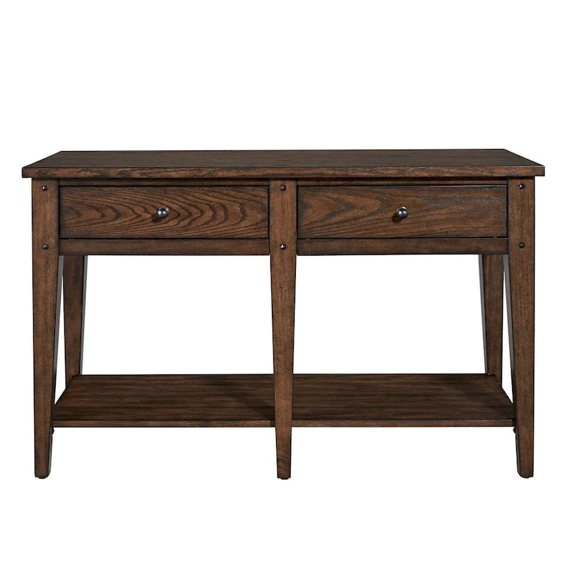 Console canapé Liberty Furniture Lake House, chêne accent rustique marron