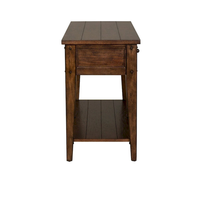 Console canapé Liberty Furniture Lake House, chêne accent rustique marron