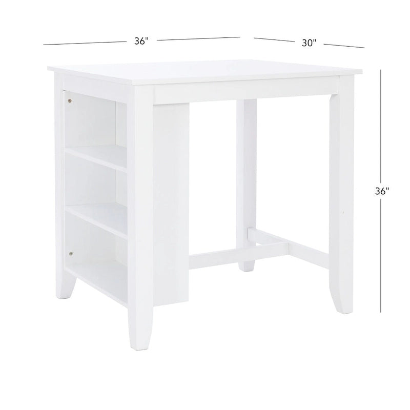 Table gain de place Catron, hauteur comptoir, blanche