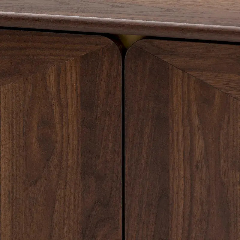 Table basse Graceland en bois finition noyer brun, de style moderne du milieu du siècle, avec 2 tiroirs