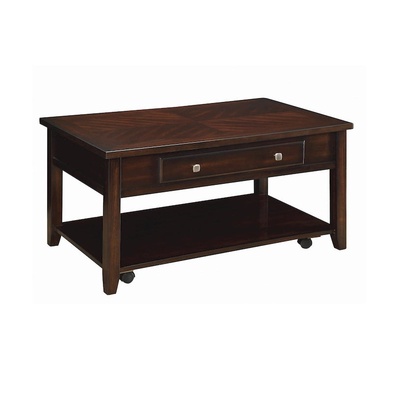 Table basse relevable rectangulaire en noyer