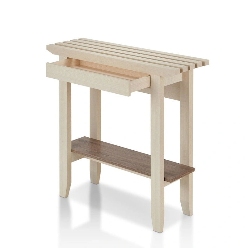Console moderne Geer Ivory de 36 pouces à 1 étagère par Furniture of America
