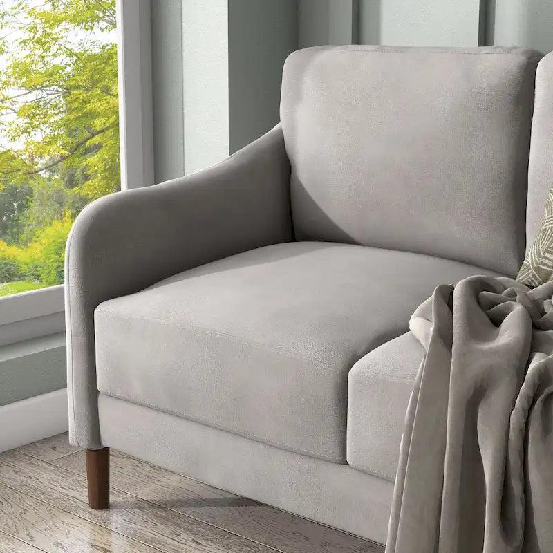 Causeuse DH BASIC Modern en velours de 52 po avec coussins