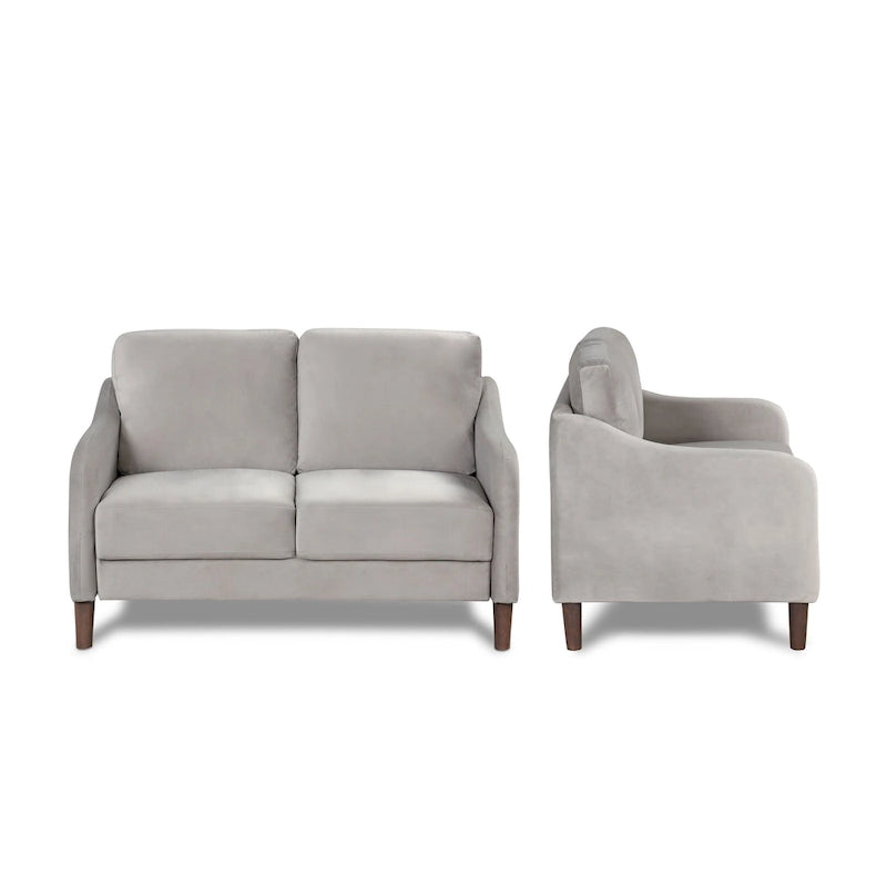 Causeuse DH BASIC Modern en velours de 52 po avec coussins