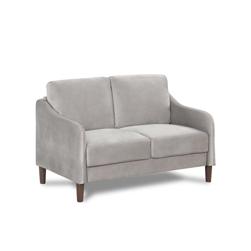 Causeuse DH BASIC Modern en velours de 52 po avec coussins