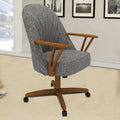 Chaise de salle à manger Chromcraft Cliff Caster en bois massif, finition châtaignier