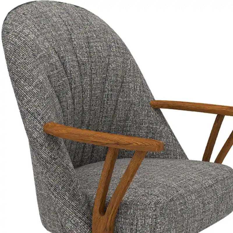 Chaise de salle à manger Chromcraft Cliff Caster en bois massif, finition châtaignier