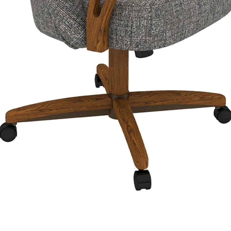 Chaise de salle à manger Chromcraft Cliff Caster en bois massif, finition châtaignier