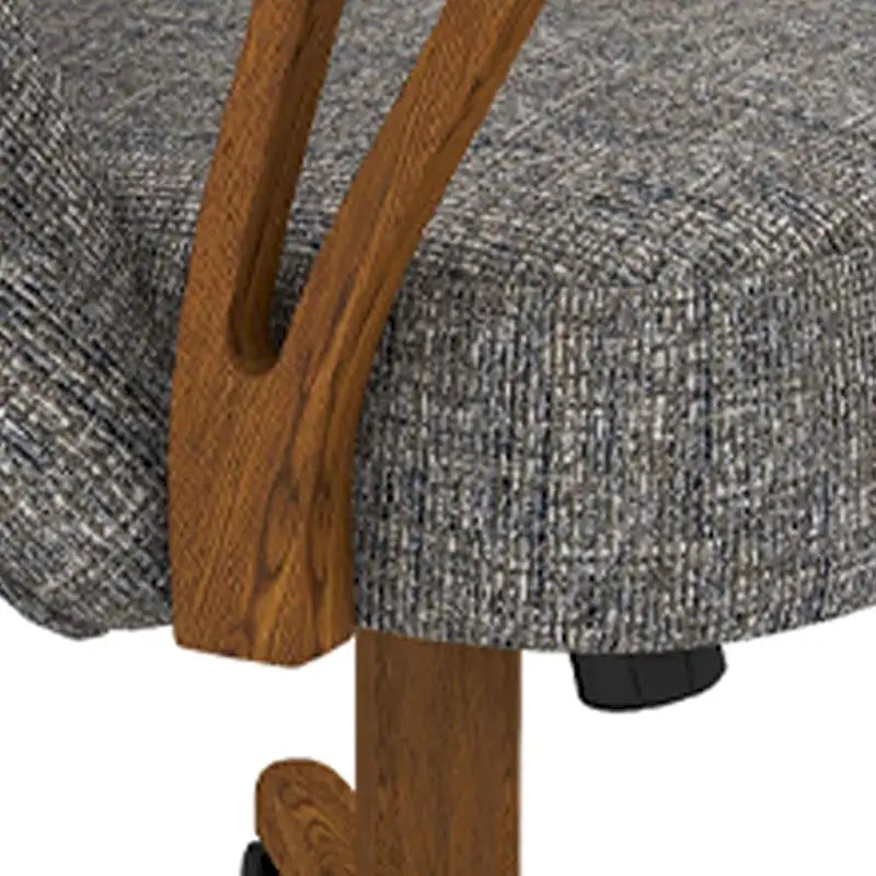 Chaise de salle à manger Chromcraft Cliff Caster en bois massif, finition châtaignier