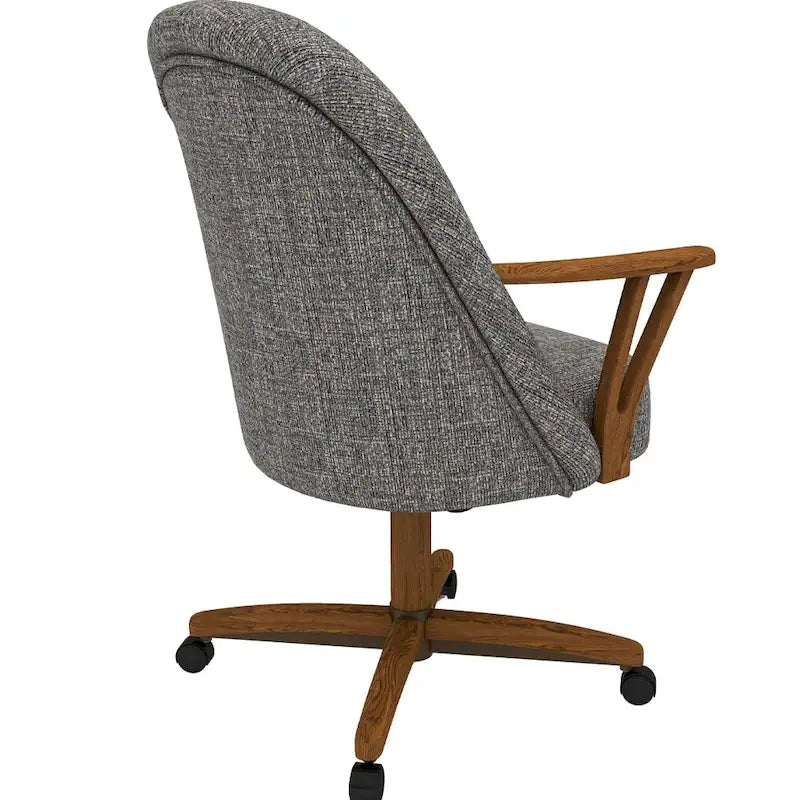 Chaise de salle à manger Chromcraft Cliff Caster en bois massif, finition châtaignier